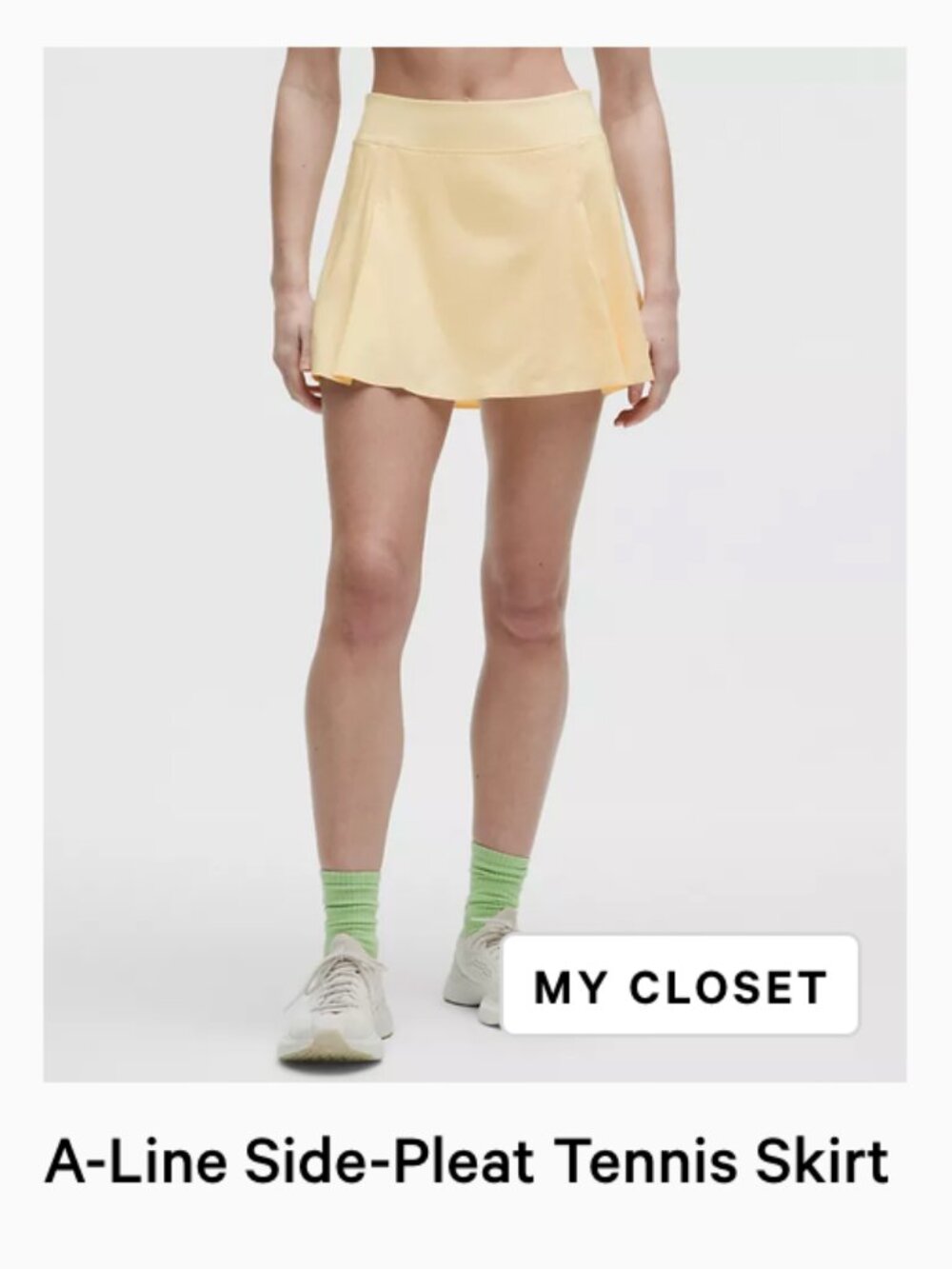 Lululemon NWT A-Line Side-Pleat Tennis Skirt BUTTER CREAM XS
